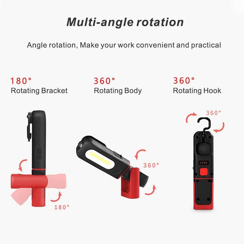 Kancalı Mıknatıslı 360 Derece Hareketli USB Şarjlı El Feneri 350LM TC24-30