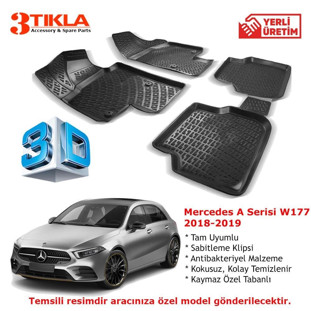 Mercedes A Serisi W177 2018-2019 Premium 3D Havuzlu Paspas Seti