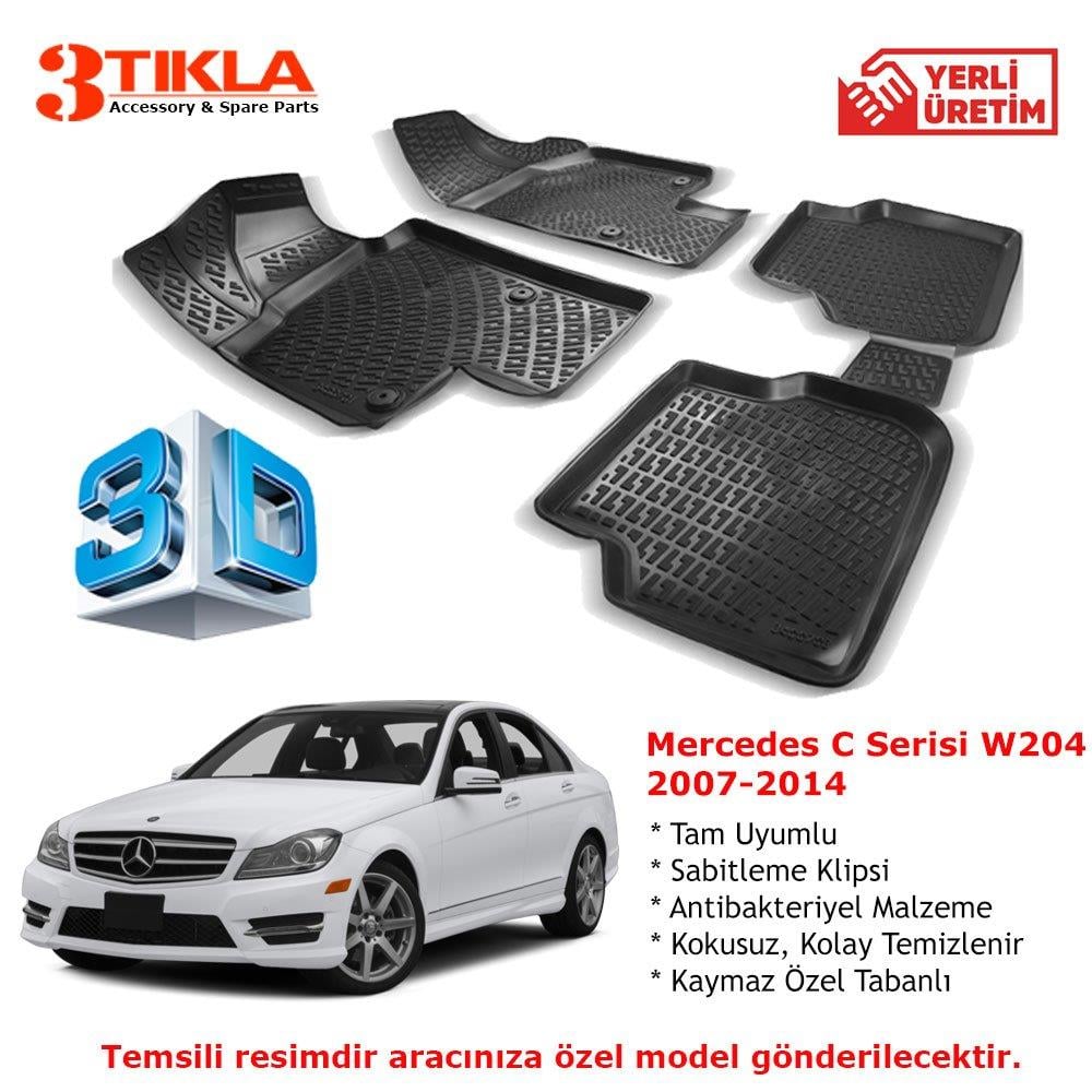 Mercedes C Serisi W204 2007-2014 Premium 3D Havuzlu Paspas Seti