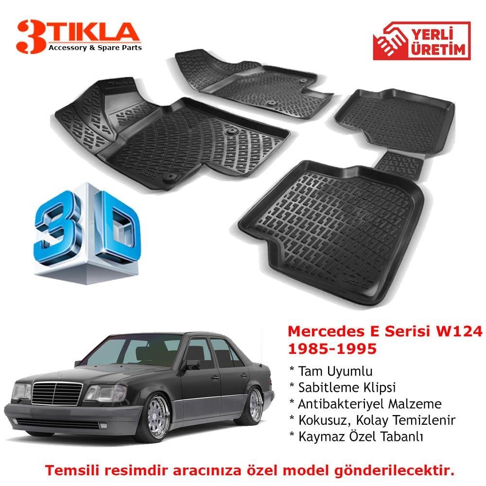 Mercedes E Serisi W124 1985-1995 Premium 3D Havuzlu Paspas Seti