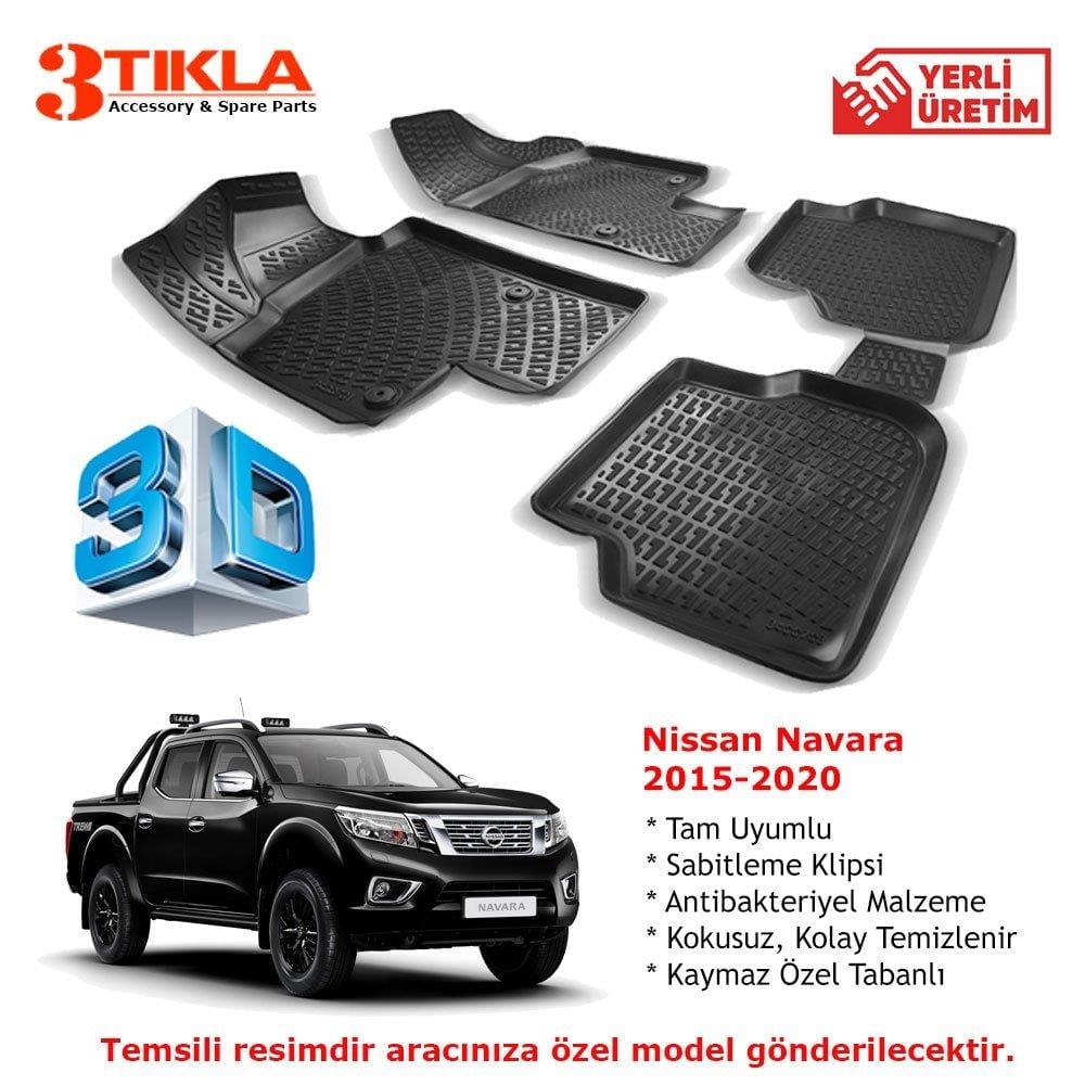 Nissan Navara 2015-2020 Premium 3D Havuzlu Paspas Seti