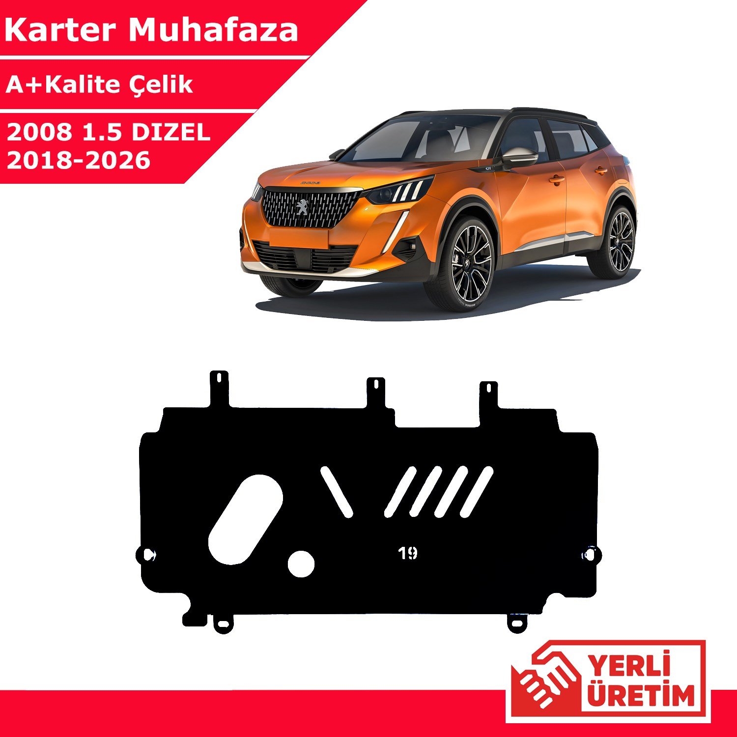 Peugeot 2008 1.5 Dizel 2018-20266 Çelik Karter Muhafaza Çelik Koruma Sacı A+ Kalite Yerli Üretim