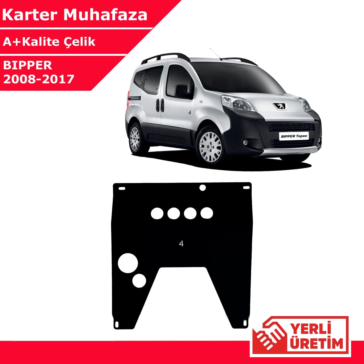 Peugeot Bipper 2008-2017 Çelik Karter Muhafaza Çelik Koruma Sacı A+ Kalite Yerli Üretim