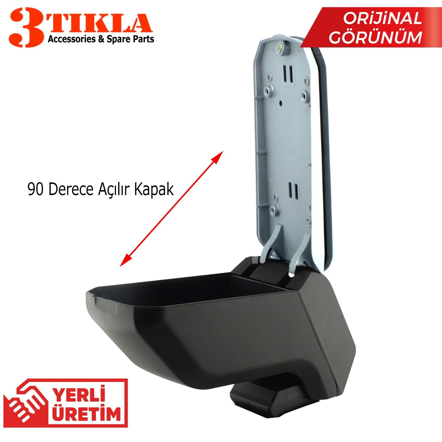 Renault Clio 2 HB 2002 Premium HQ Lüks Delmesiz Çelik Ayaklı Gri-Siyah Kolçak