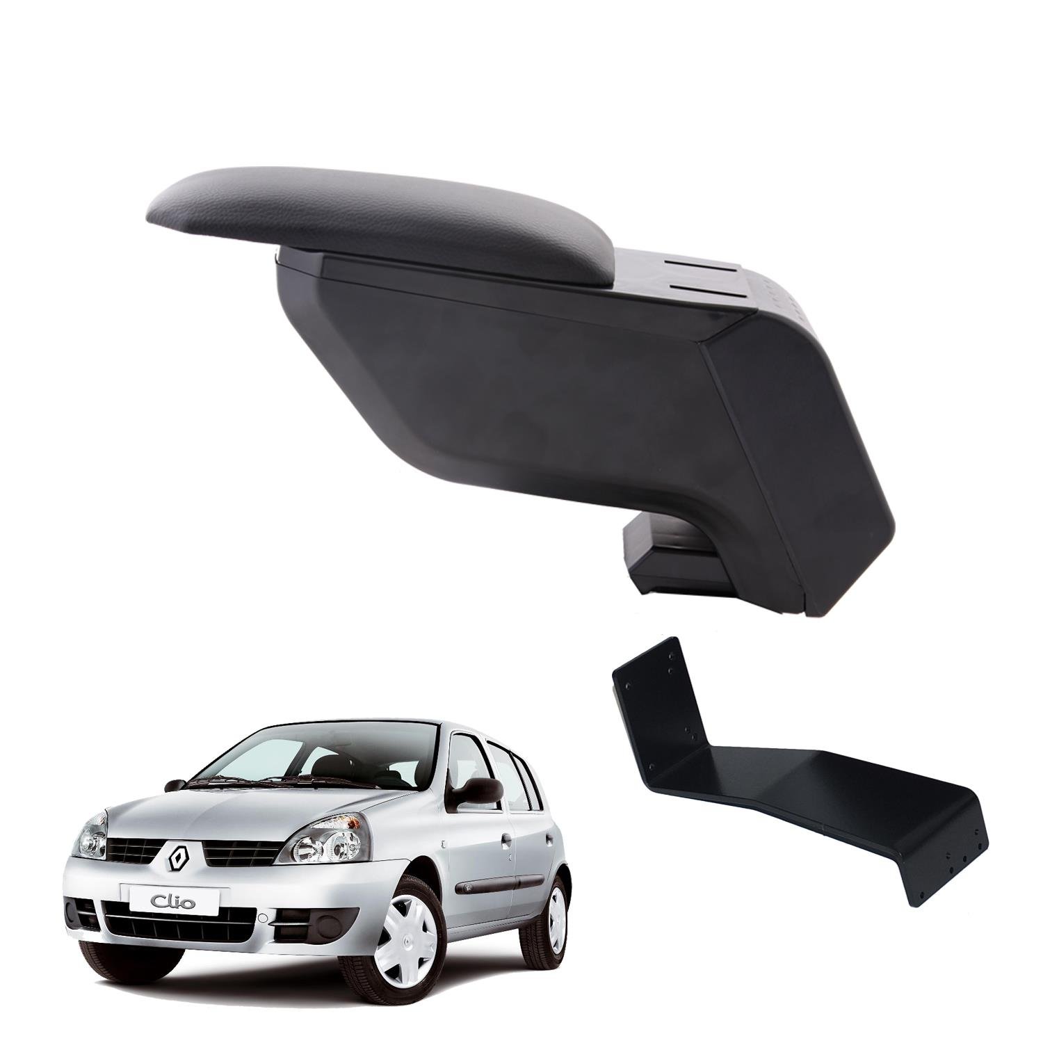Renault Clio HB 2005 Delmesiz Çelik Ayaklı Siyah Kolçak Kol Dayama