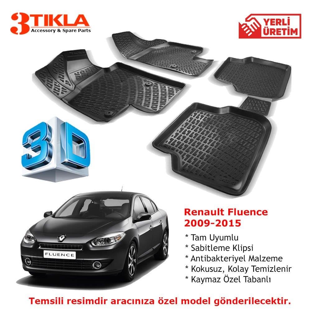 Renault Fluence 2009-2015 Premium 3D Havuzlu Paspas Seti