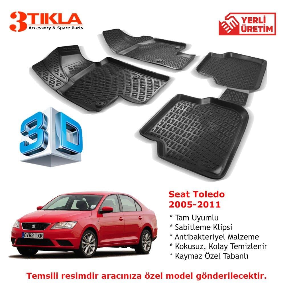 Seat Toledo 2005-2011 Premium 3D Havuzlu Paspas Seti