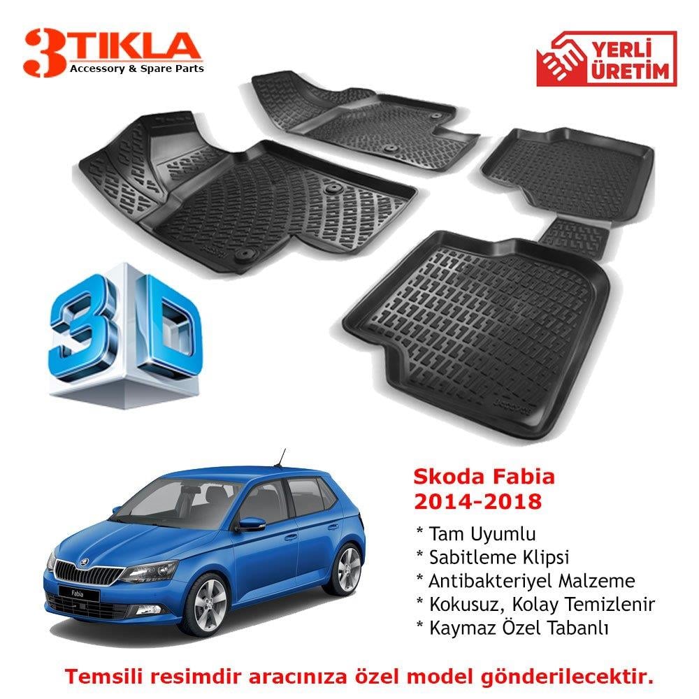 Skoda Fabia 2014-2018 Premium 3D Havuzlu Paspas Seti