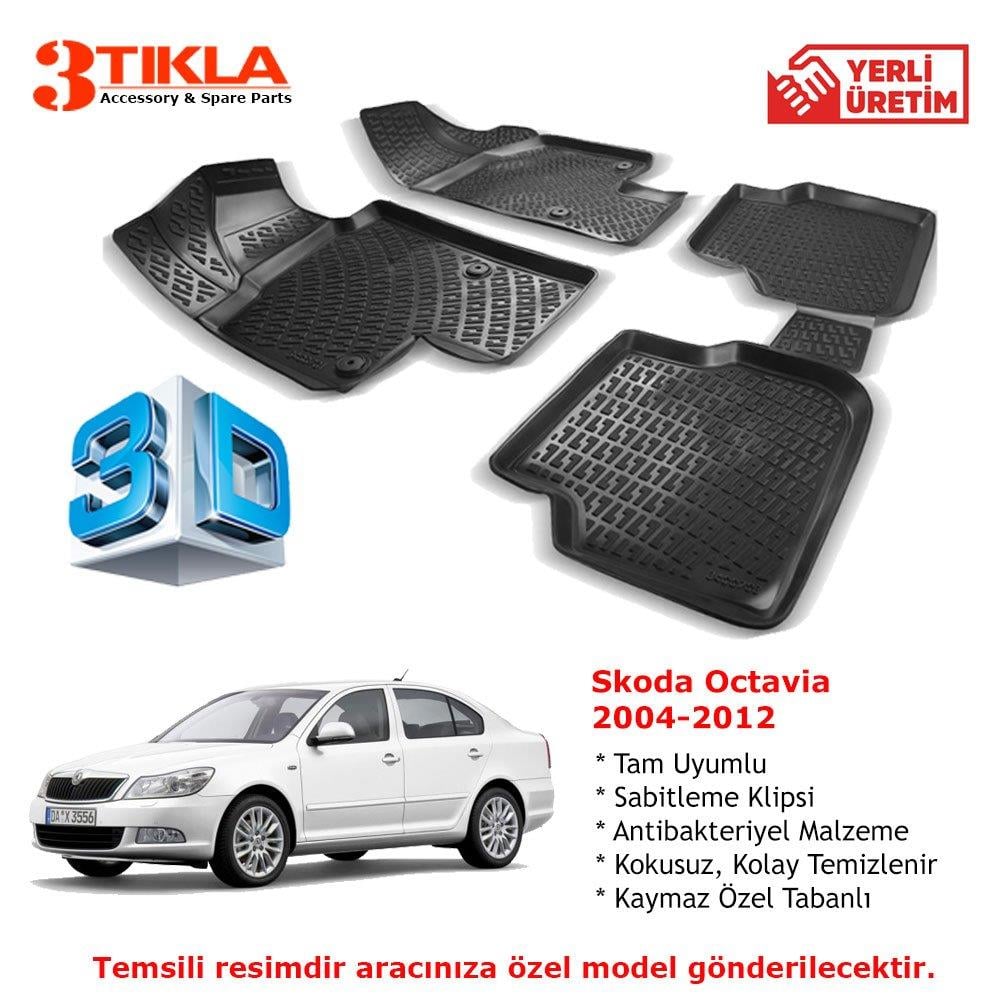Skoda Octavia 2004-2012 Premium 3D Havuzlu Paspas Seti