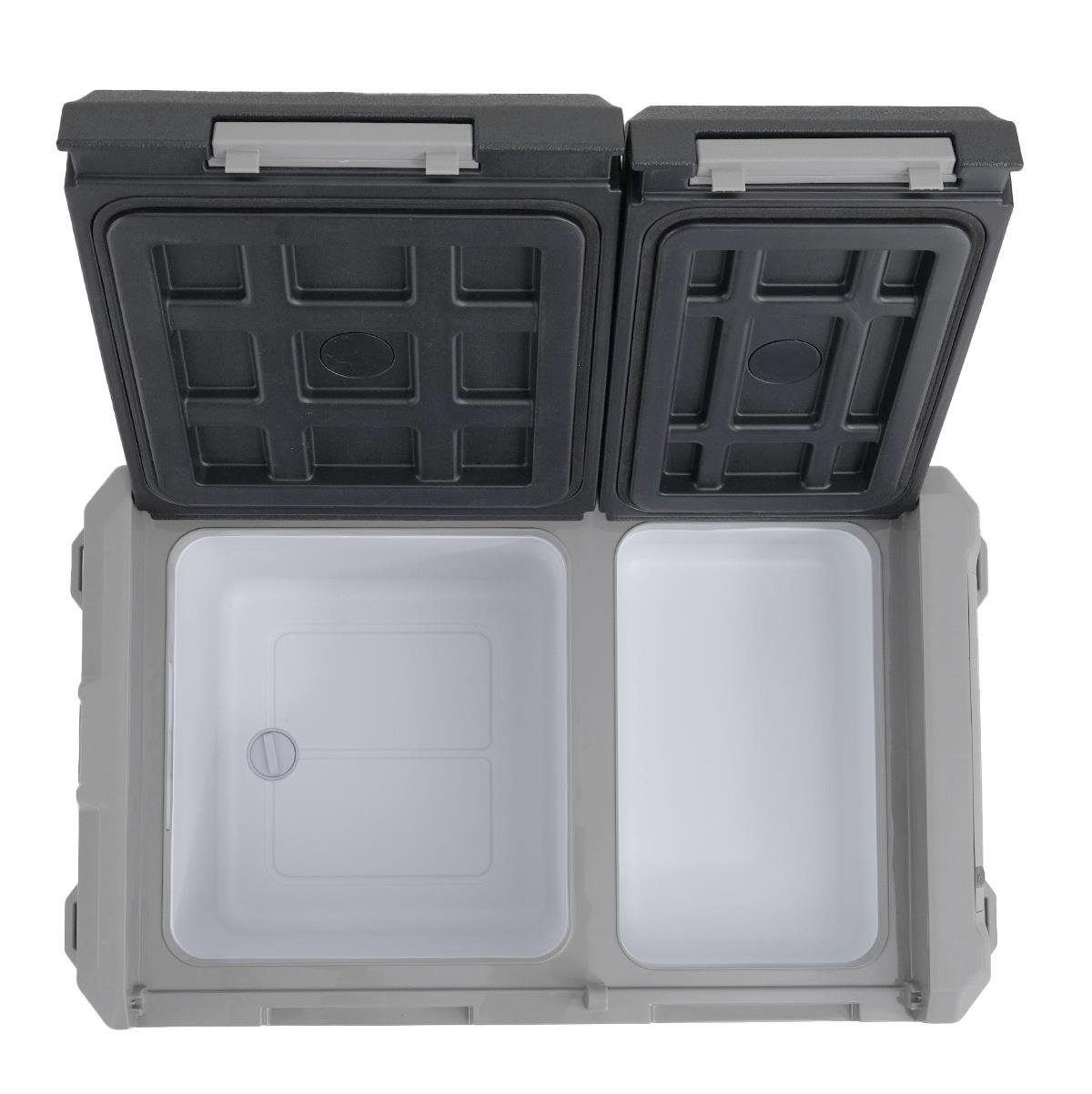 TC21-18 Çift Kapaklı 50 Litre Taşınabilir Araç Buzdolabı 12V/24V/220V Uyumlu