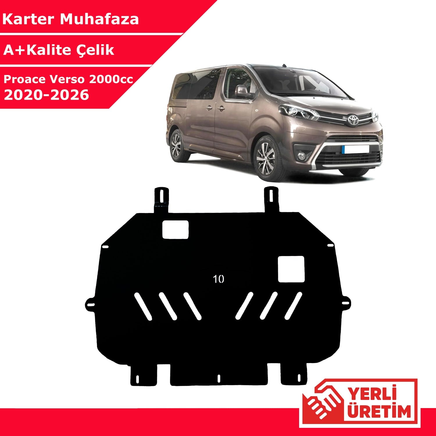 Toyota Proace Verso 2000cc 2020-2026 Çelik Karter Muhafaza Çelik Koruma Sacı A+ Kalite Yerli Üretim