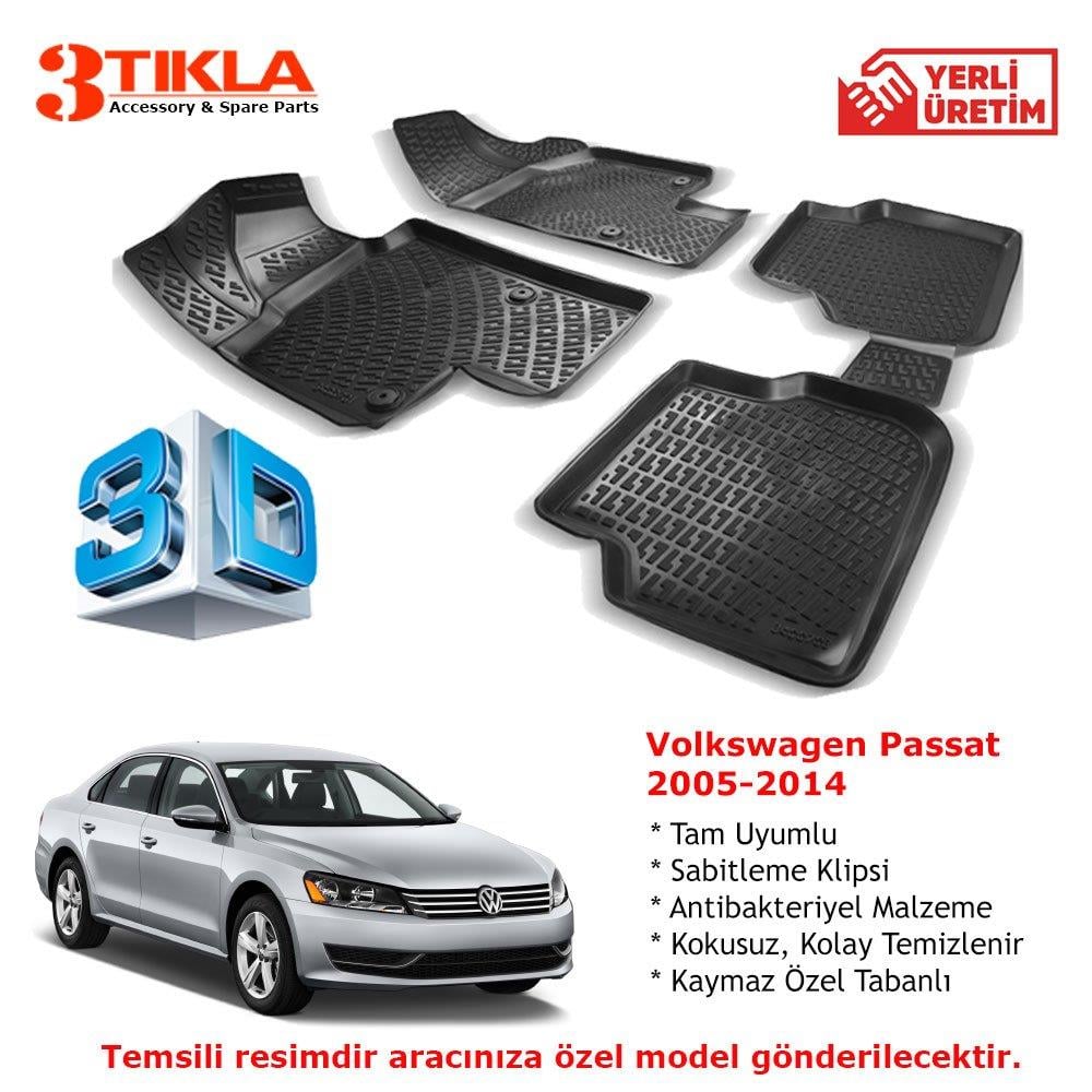 Volkswagen Passat 2005-2014 Premium 3D Havuzlu Paspas Seti
