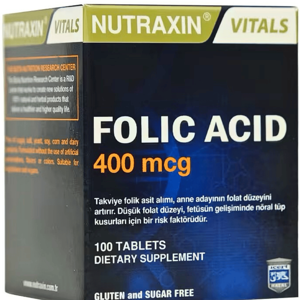  Nutraxin Folic Acid 400 mcg 100 Tablet 