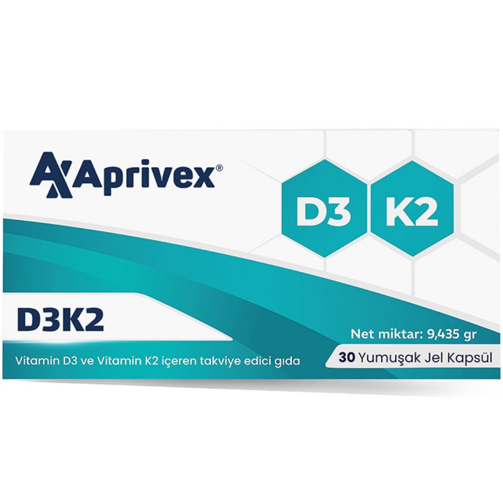 Aprivex D3 - K2 30 Yumuşak Kapsül