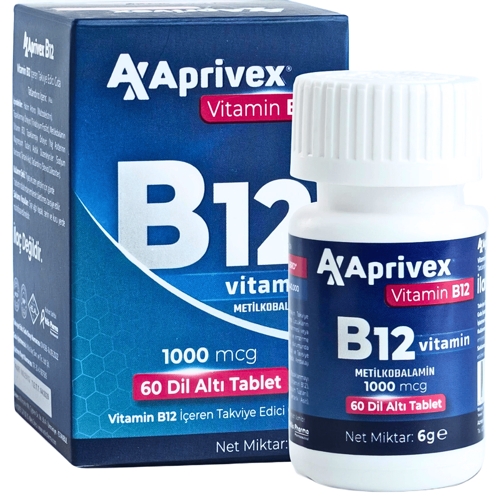 Aprivex Vitamin B12 1000 mcg 60 Dilaltı tablet 