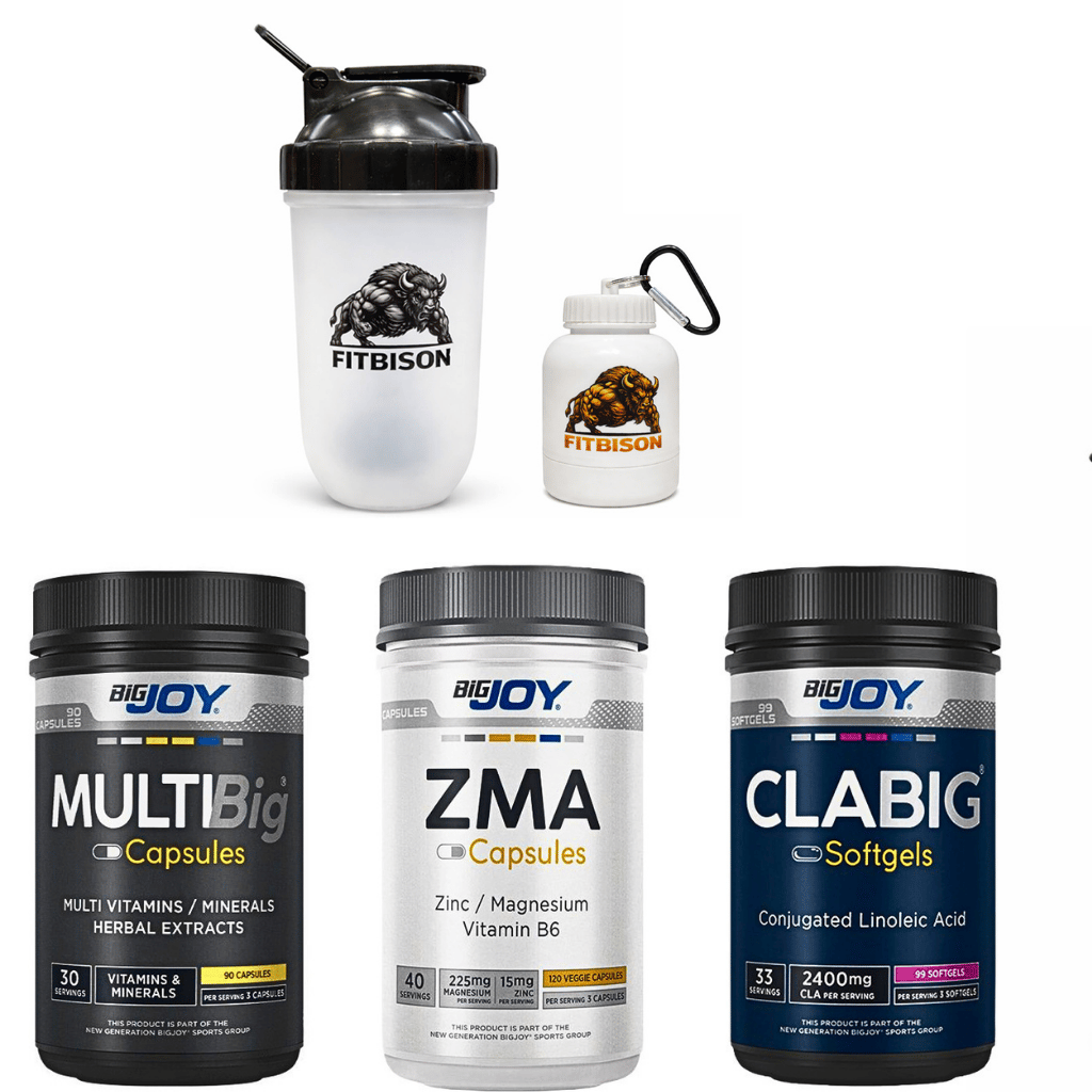 ELİT GELİŞİM SERİSİ: Tam Kapsamlı Destek Paketi - big joy multibig vitamin 90 kapsül +Bigjoy zma 120 Kapsül + Bigjoy CLA 99 Kapsül +shaker + pratik maskot