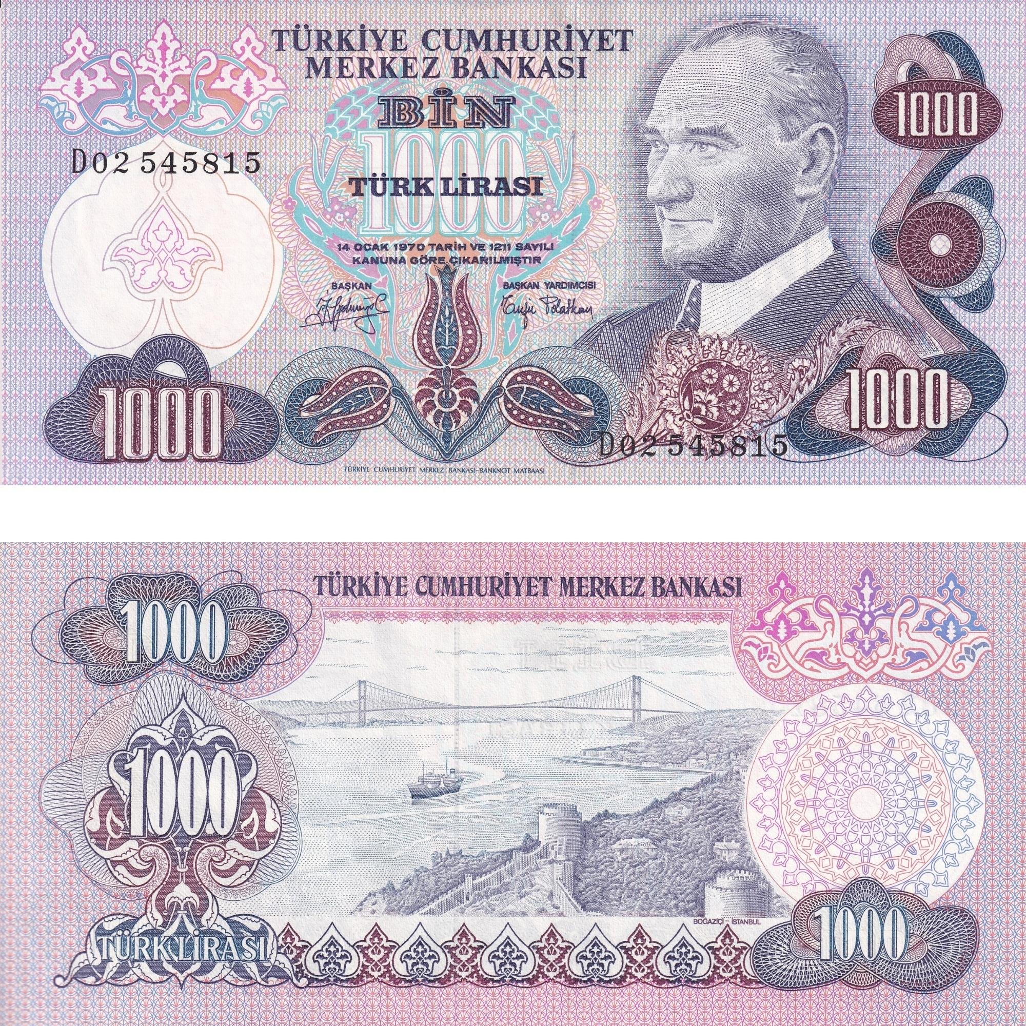 6. Emisyon 2. Tertip 1000 Lira - ÇİL 