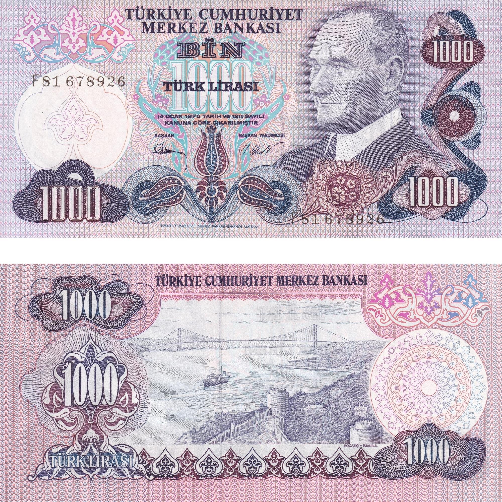 6. Emisyon 3. Tertip 1000 Lira - ÇİL 