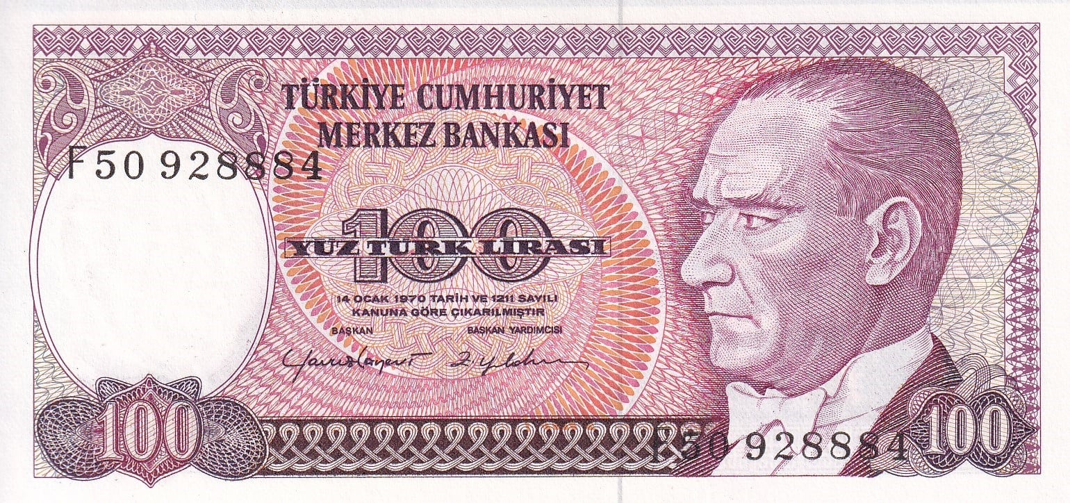 7.Emisyon 2.Tertip 100 Lira - F50 - ÇİL