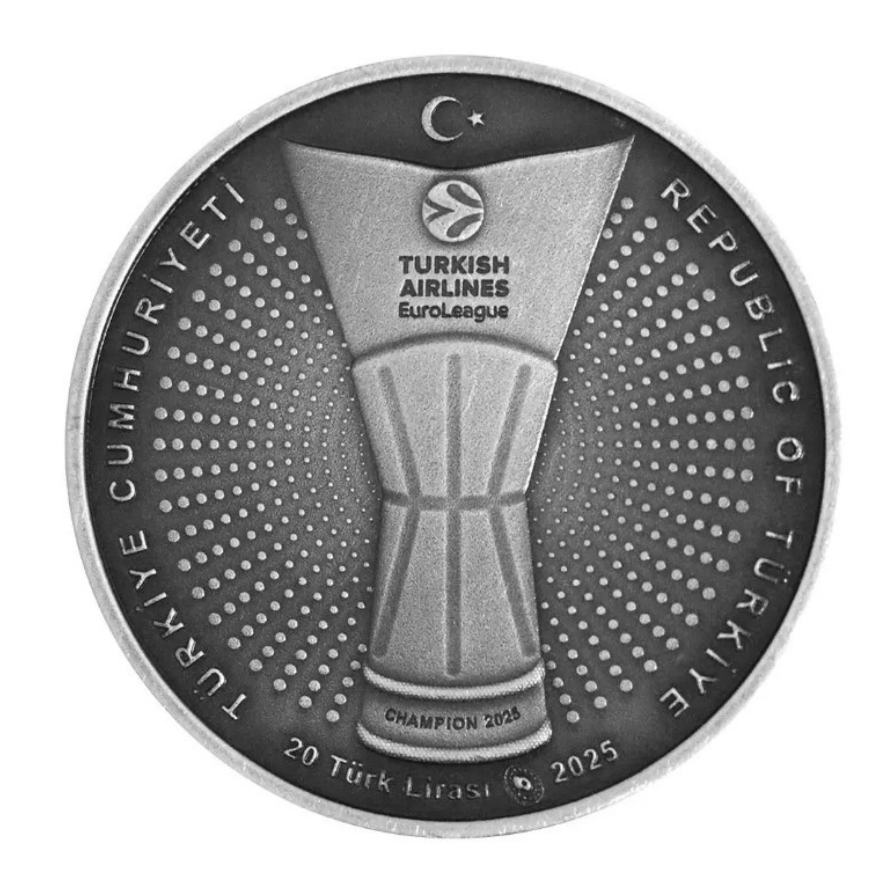Fenerbahçe Beko 2025 Turkish Airlines Euroleague Şampiyonluk Gümüş Hatıra Para