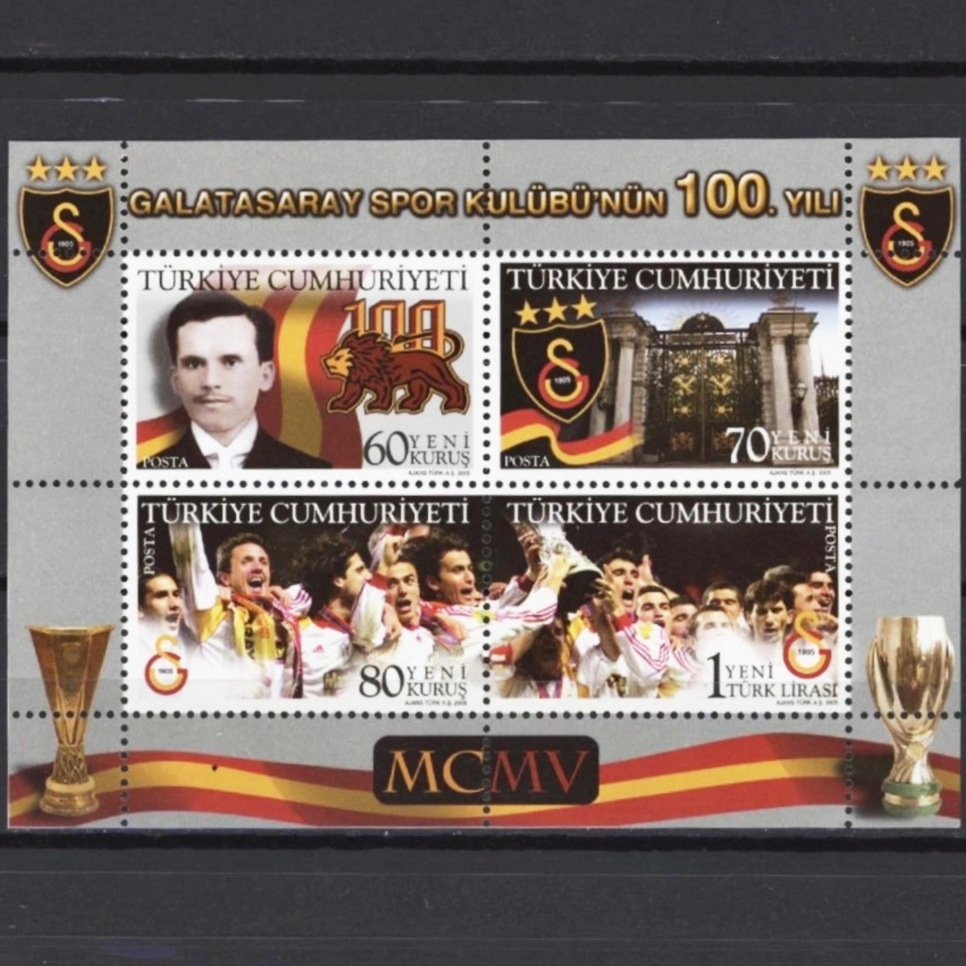 Galatasaray Spor Kulübünün 100.Yılı Hatıra Blok Pul - MNH - 2005