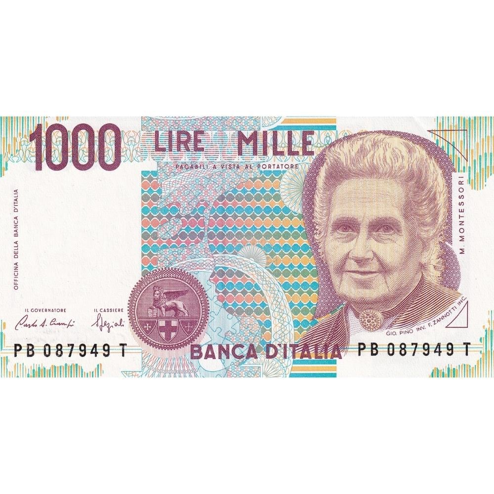 İtalya 1000 Liret - 1990 - ÇİL ( Maria Montessori )