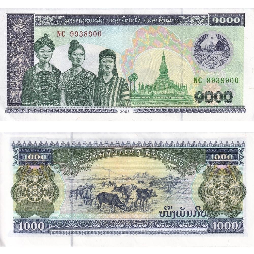 Laos 1000 Kip - 2003 - ÇİL