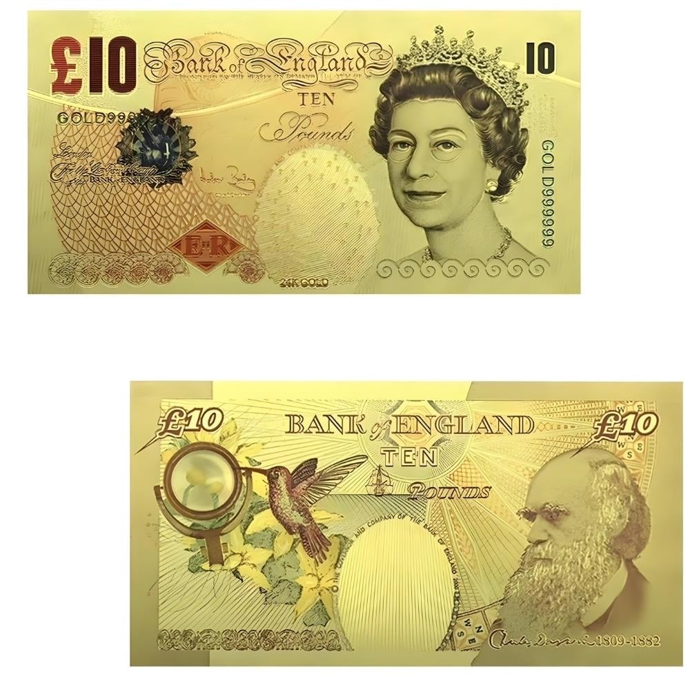 Renkli Altın Varak İngiltere 10 Pound - ÇİL