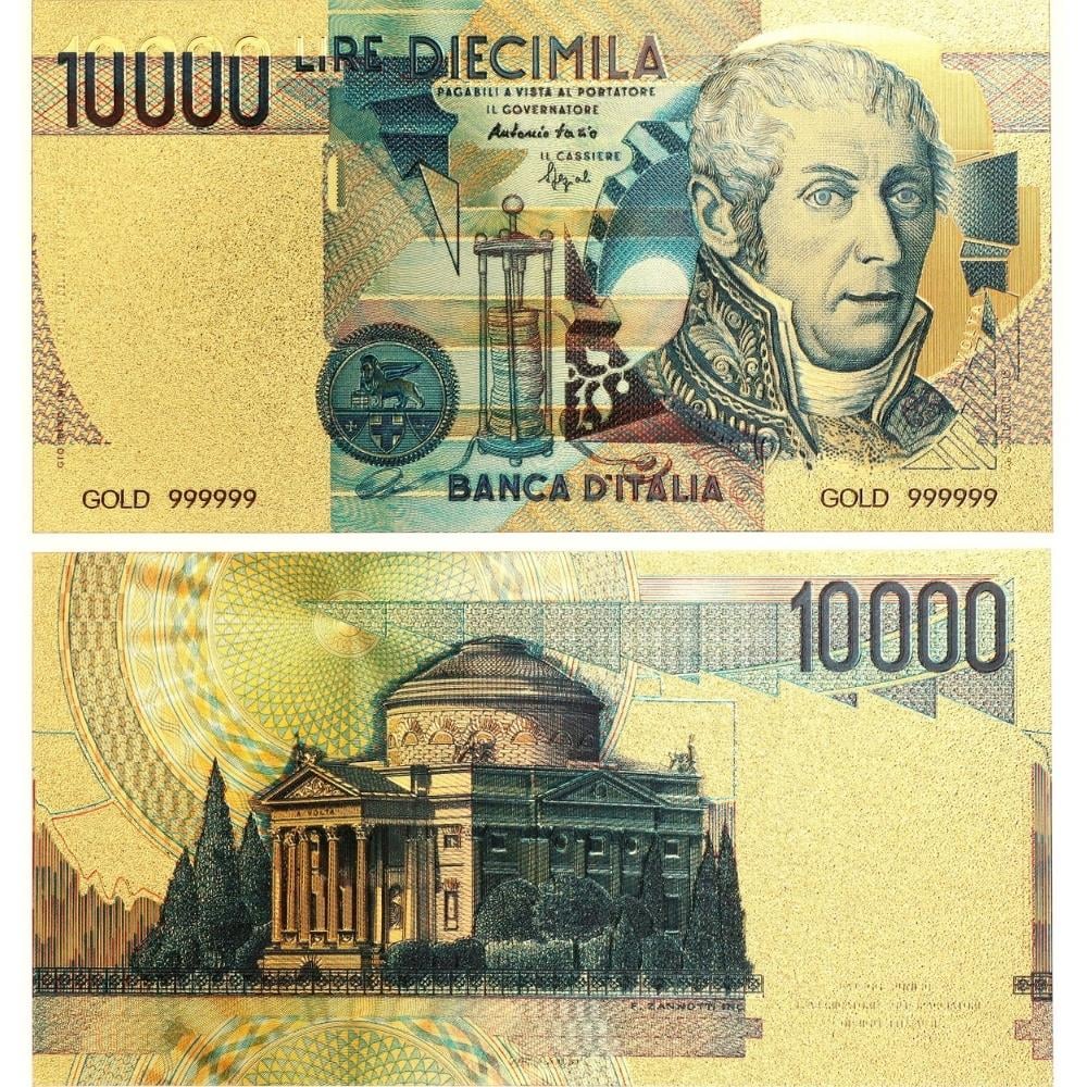 Renkli Altın Varak İtalya 10000 Lire - ÇİL