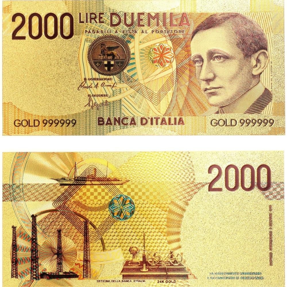Renkli Altın Varak İtalya 2000 Lire - ÇİL