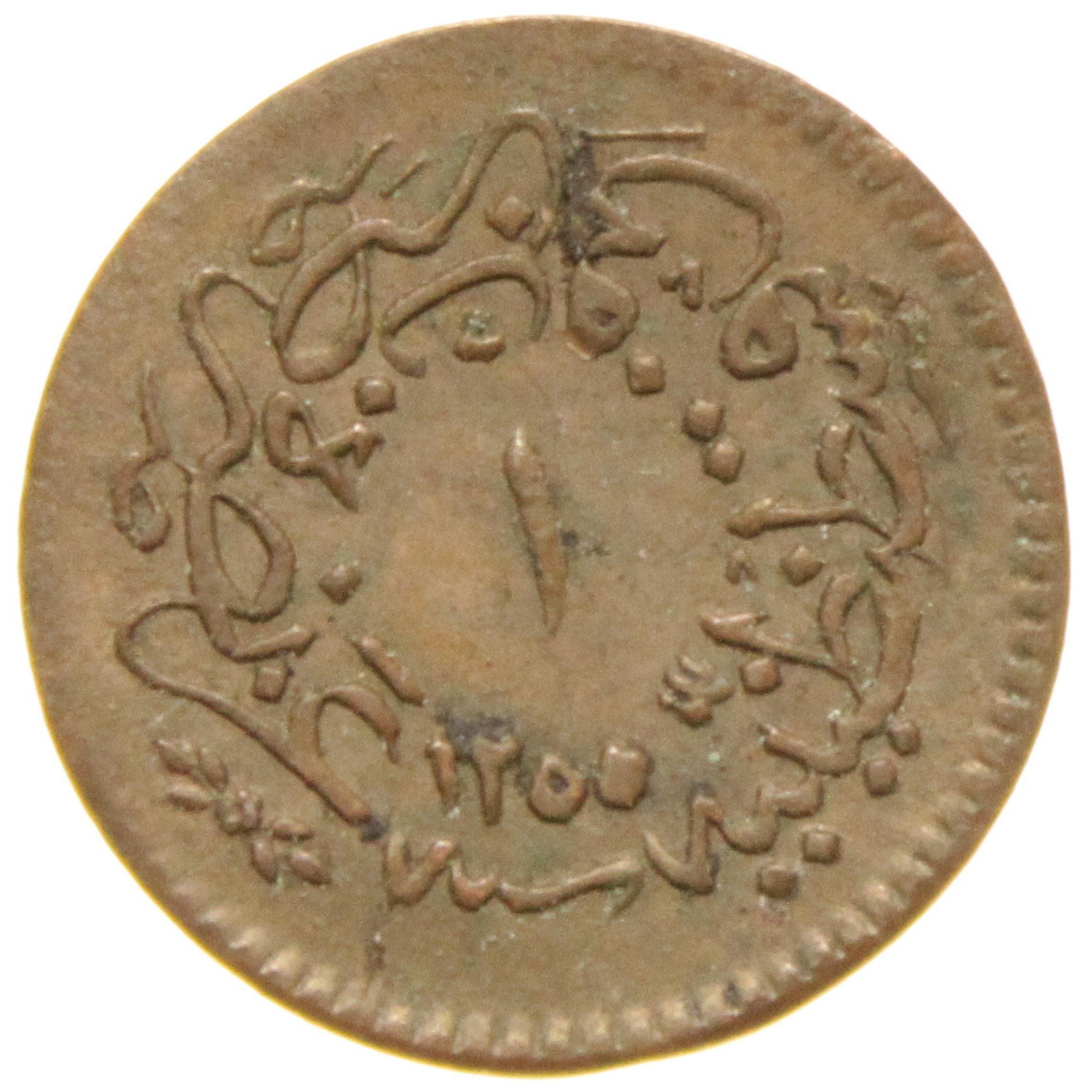 Sultan Abdülmecid 1255/19 Bakır 1 Para - Çil Altı - ÇA