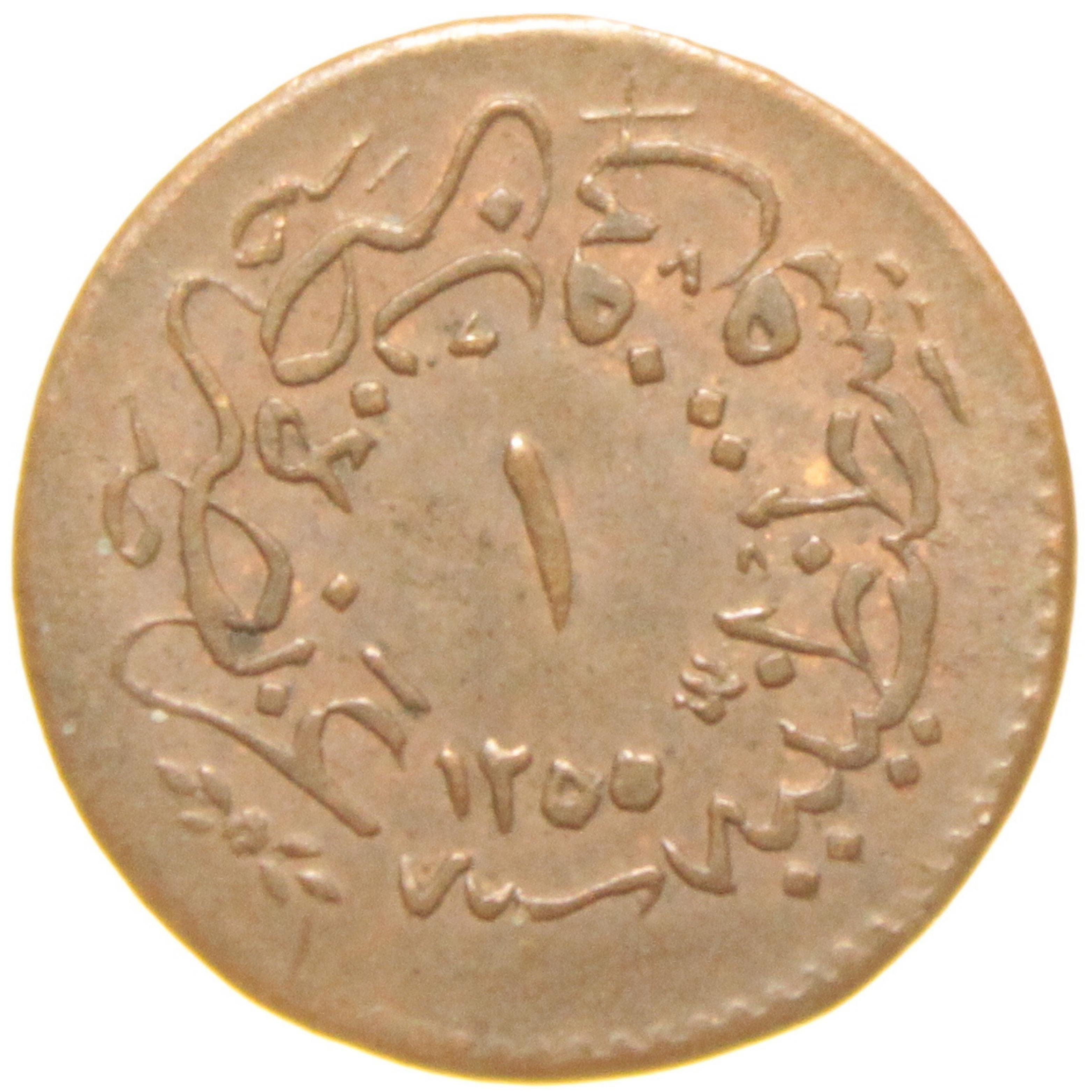Sultan Abdülmecid 1255/19 Bakır 1 Para - Çil Altı - ÇA
