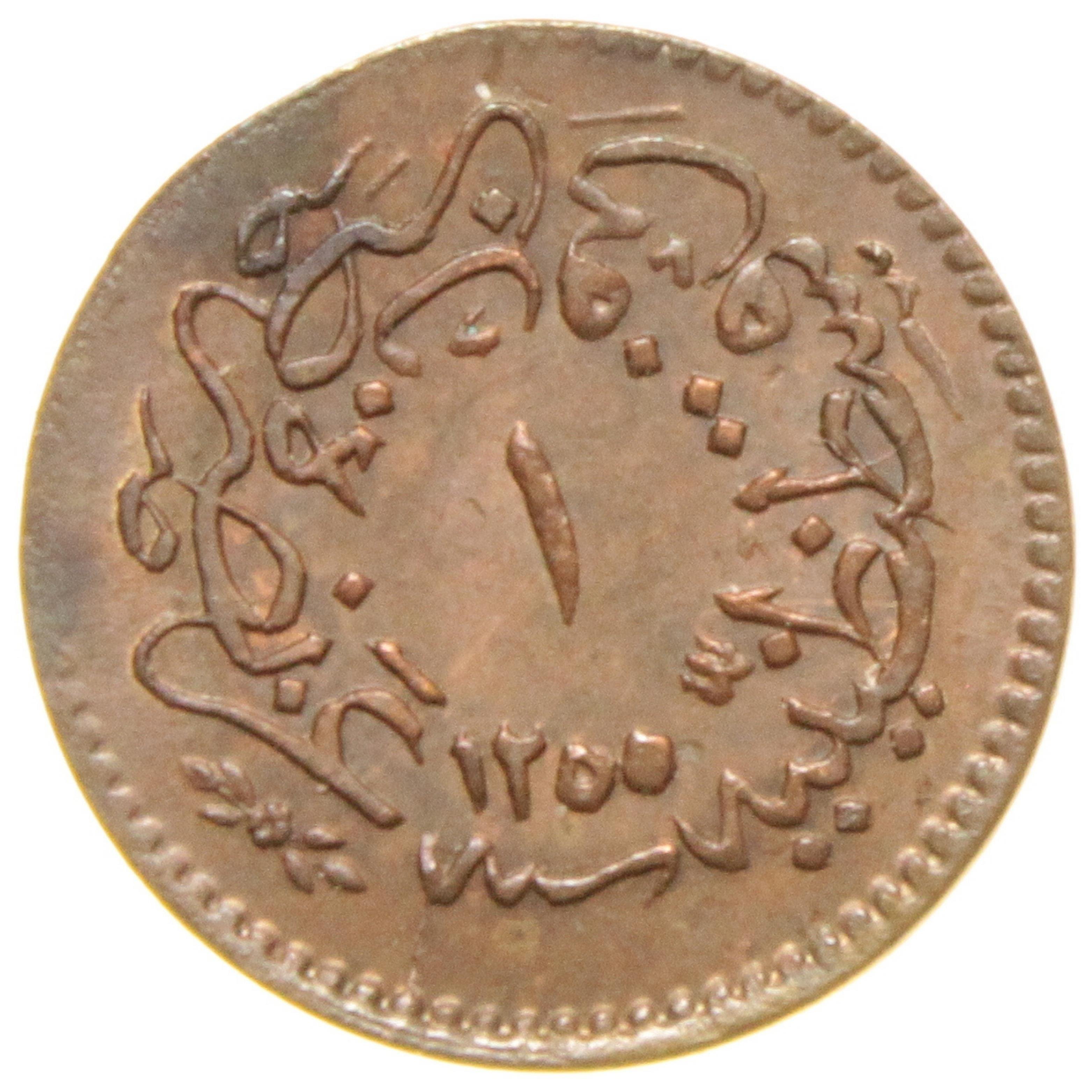 Sultan Abdülmecid 1255/19 Bakır 1 Para - Çil Altı - ÇA