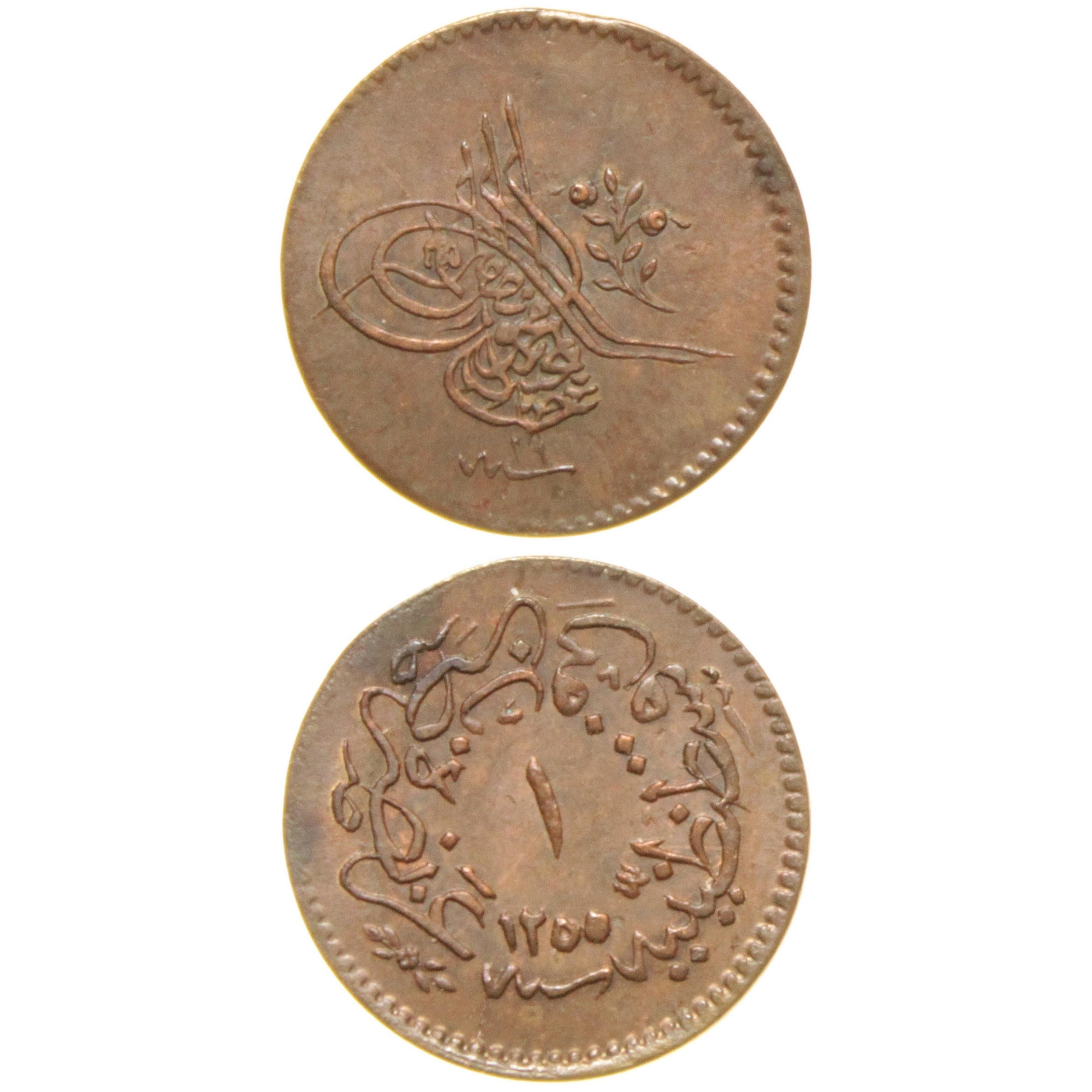 Sultan Abdülmecid 1255/19 Bakır 1 Para - Çil Altı - ÇA