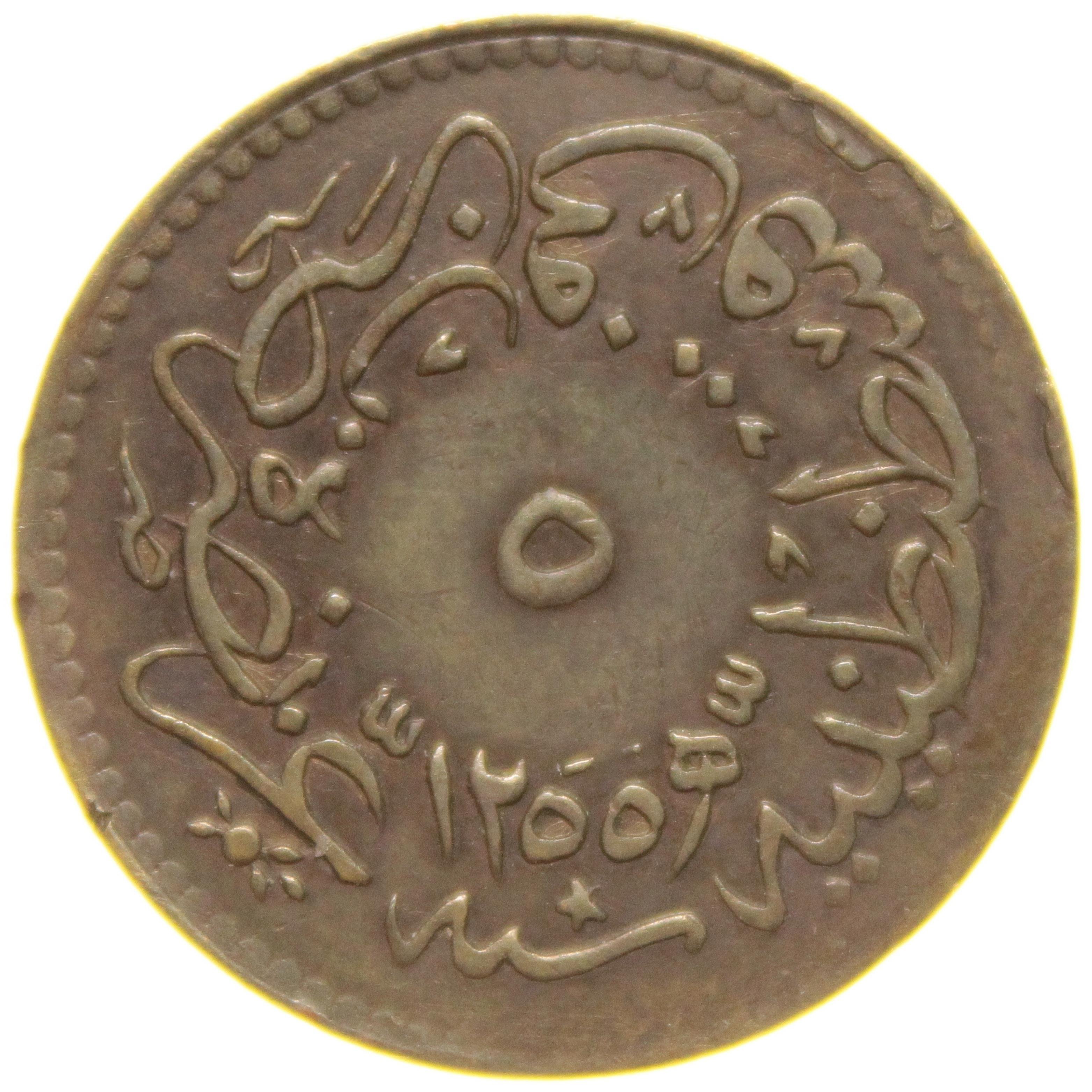 Sultan Abdülmecid 1255/19 Bakır 5 Para - Çok Çok Temiz - ÇÇT