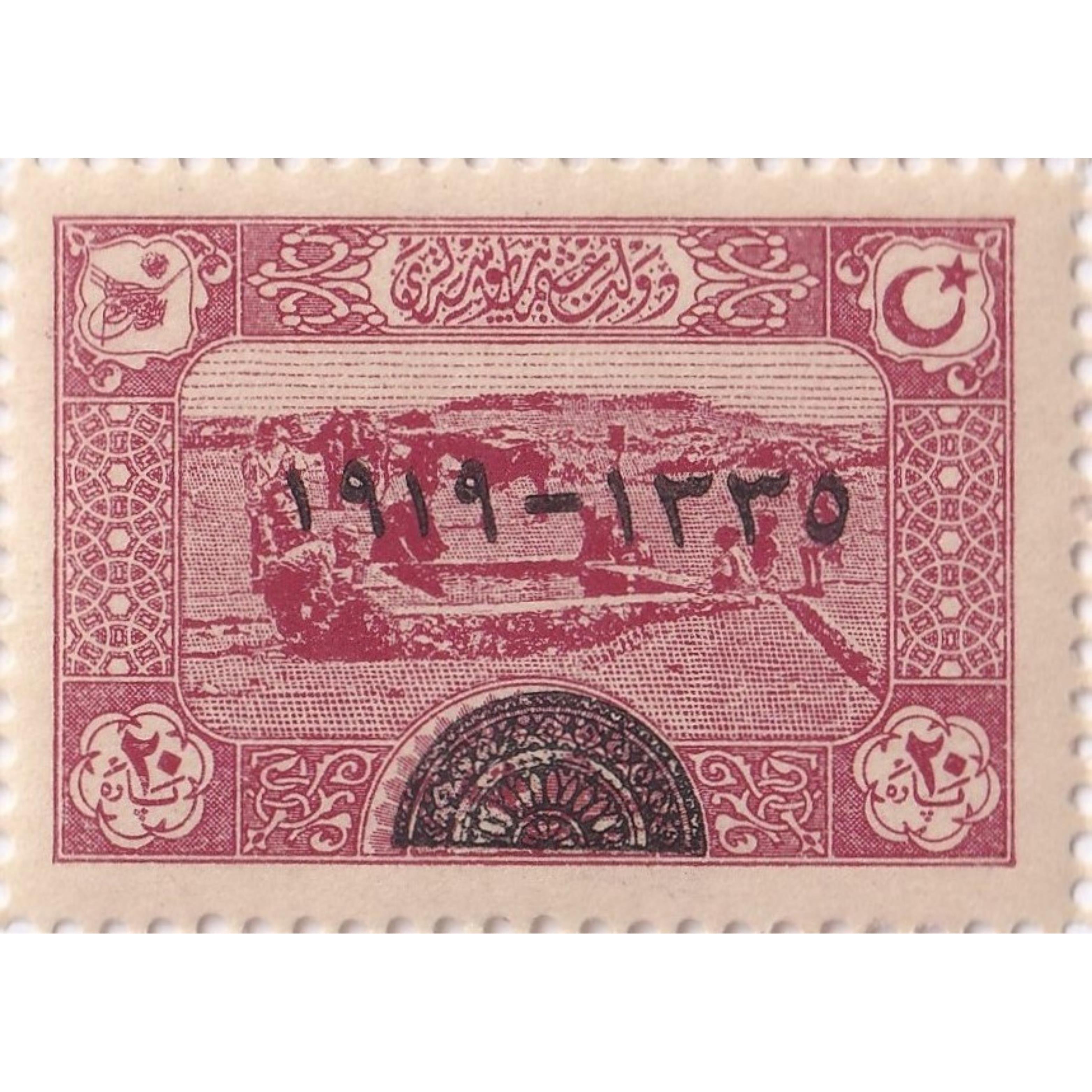 Sultan Vahdettin'in Cülus Yıldönümü Hatıra Pulu - 1920 - 20 Para - 25'li Tabaka