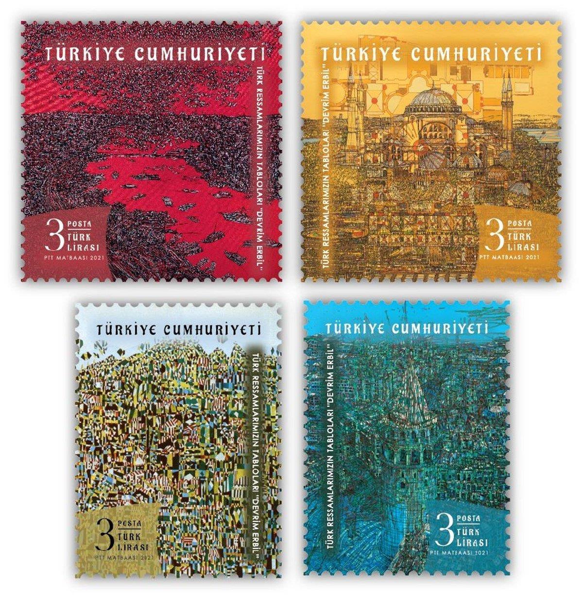 Türk Ressamlarımızın Tabloları - Devrim Erbil - Anma Pulu - 4 Adet