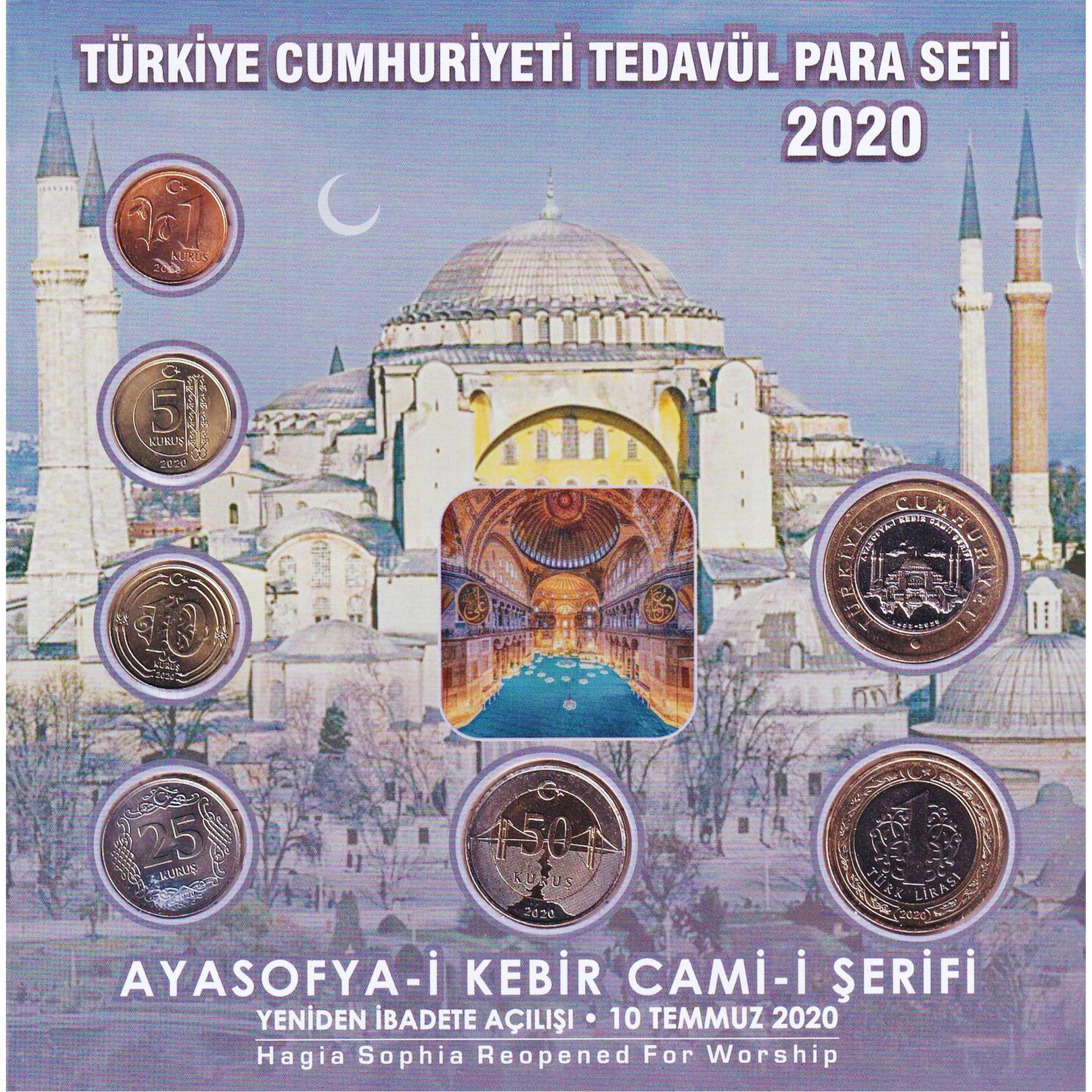 Türkiye Cumhuriyeti Tedavül Özel Para Seti - 2020 - Ayasofyanın İbadete Açılışı 