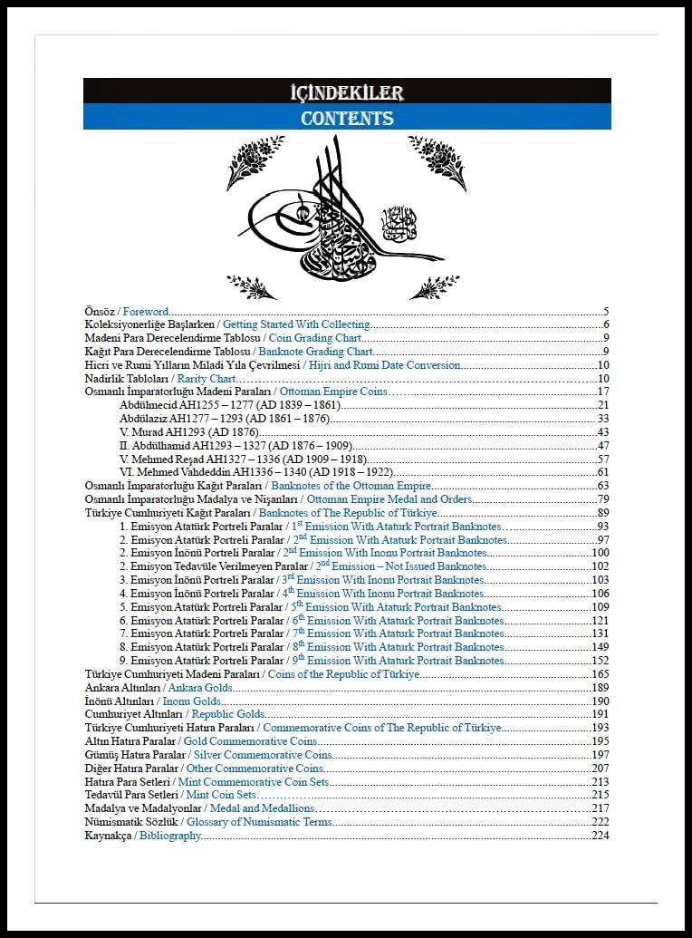 Türkiye Cumhuriyeti ve Osmanlı İmparatorluğu Nümismatik Katalog - 2024