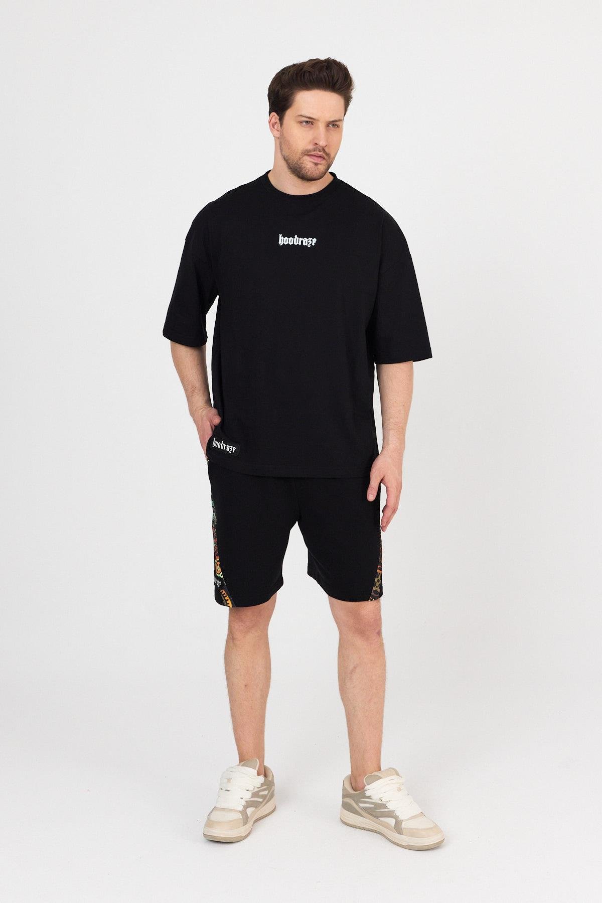 Erkek Arka Garnili T-shirt Oversize