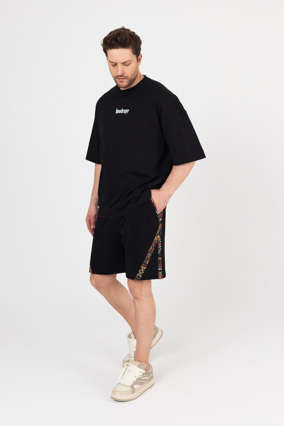Erkek Arka Garnili T-shirt Oversize