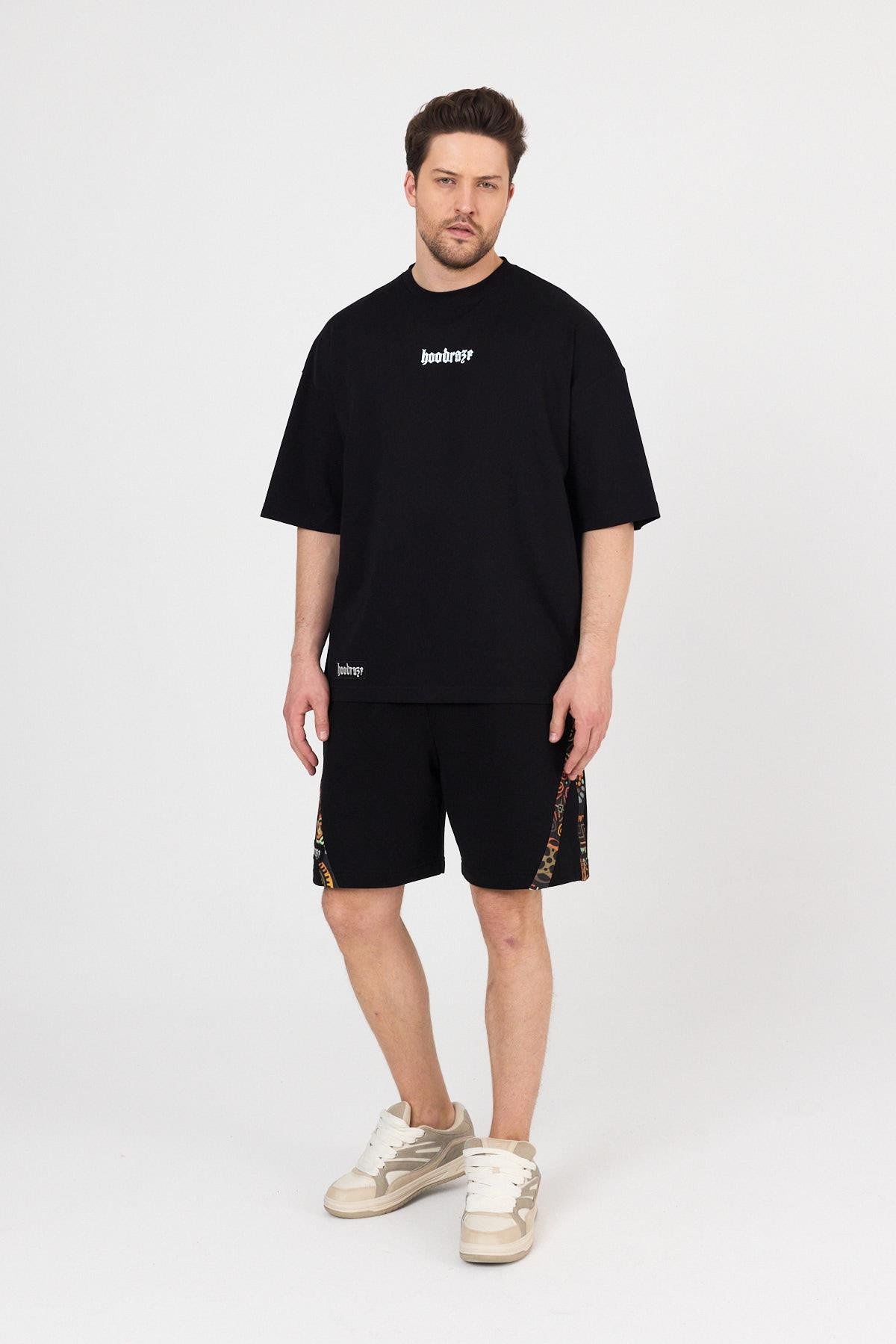 Erkek Arka Garnili T-shirt Oversize