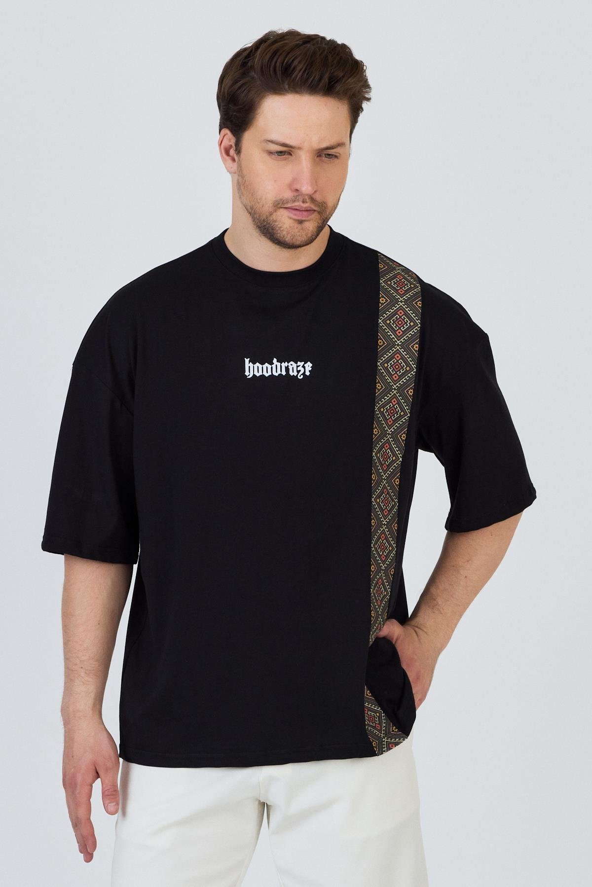 Erkek Ön Geniş Garnili T-shirt Oversize