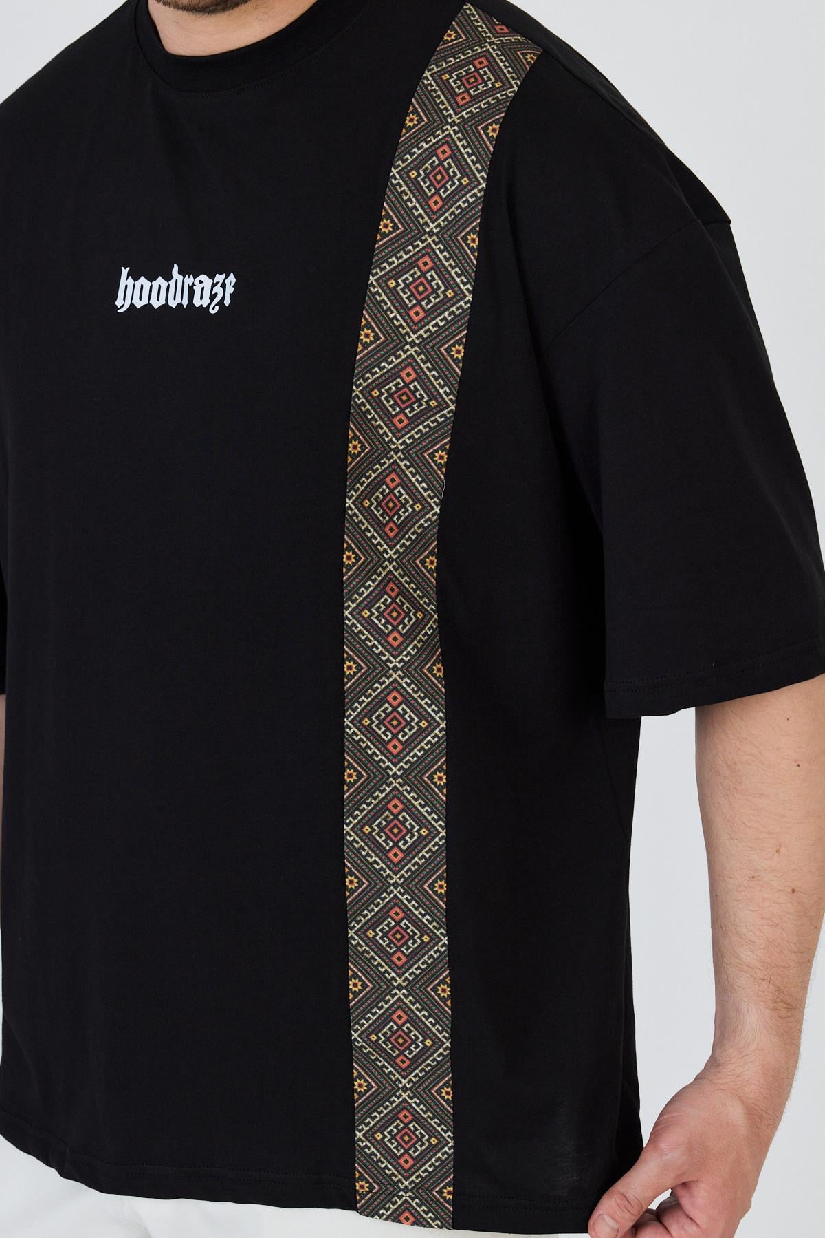 Erkek Ön Geniş Garnili T-shirt Oversize
