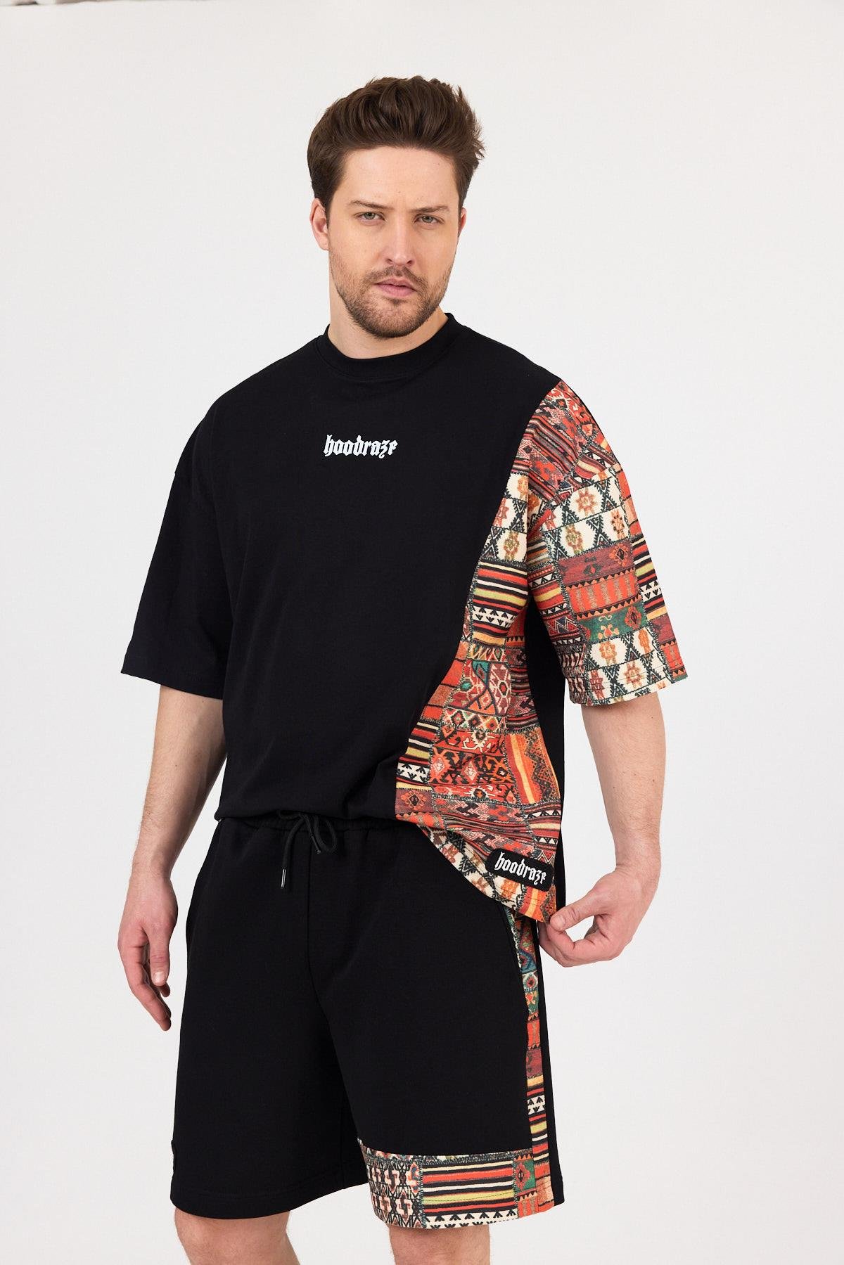 Erkek Ön Ve Kol Garnili T-shirt