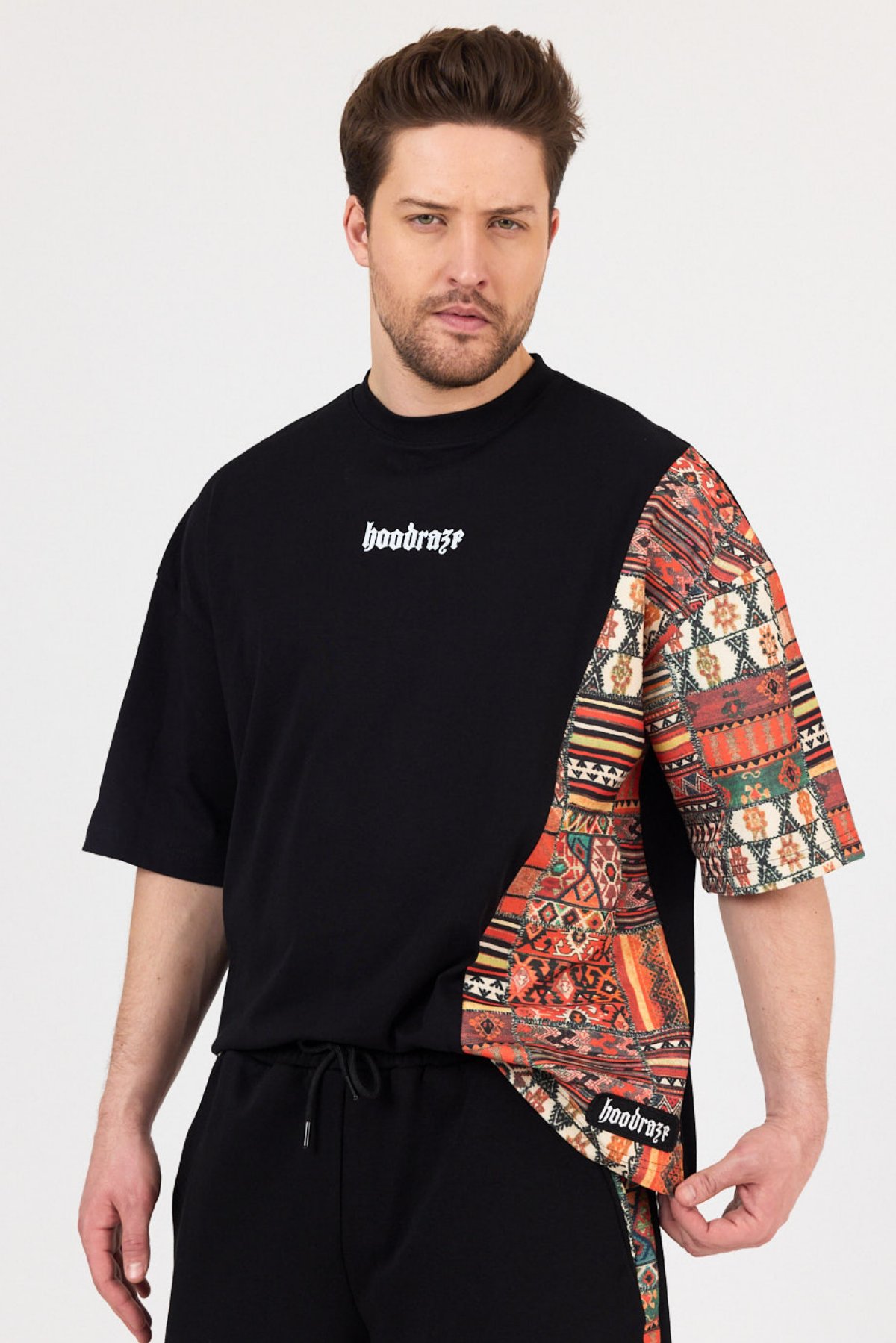 Erkek Ön Ve Kol Garnili T-shirt