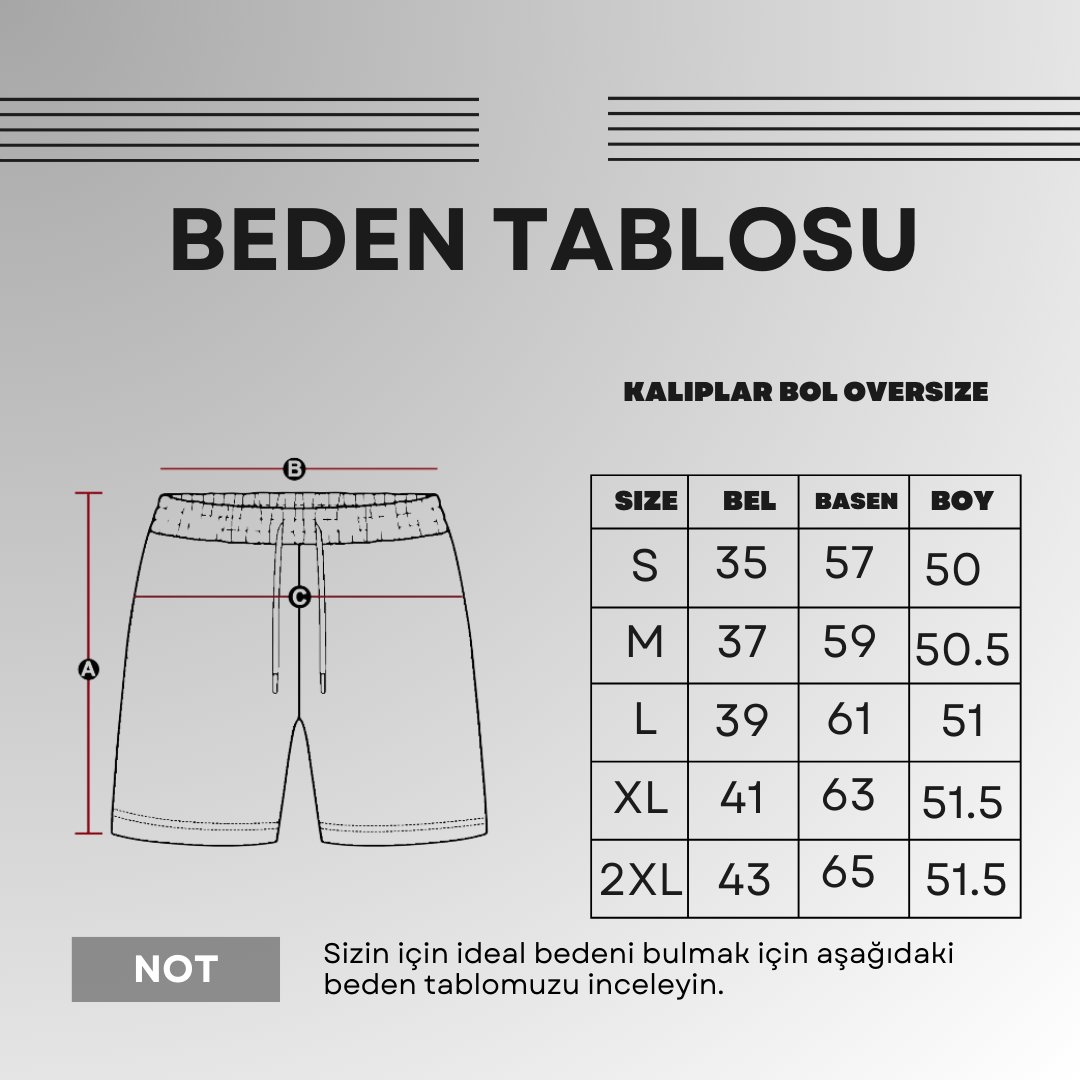 Erkek Ön ve Yan Garnili Şort