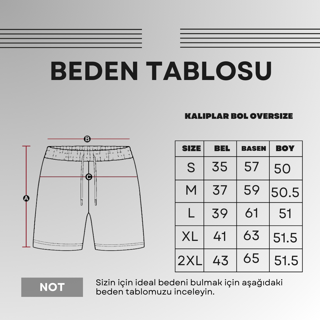 Erkek Siyah Beyaz Garnili Şort