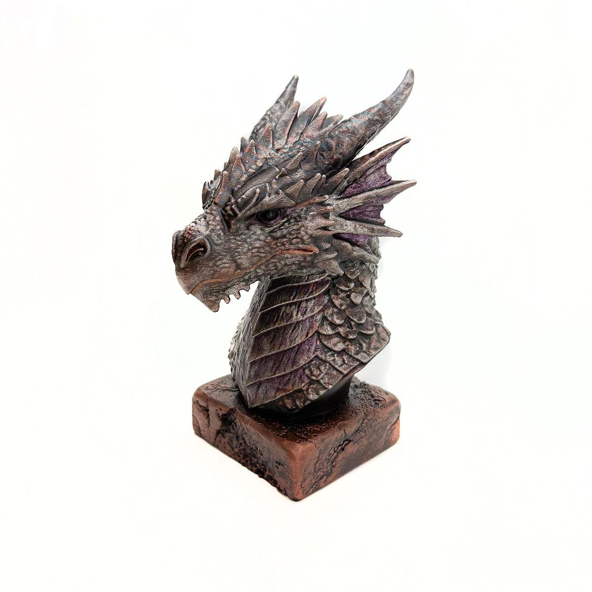Ejderha Büstü 3D PLA Baskı, %100 El Boyaması