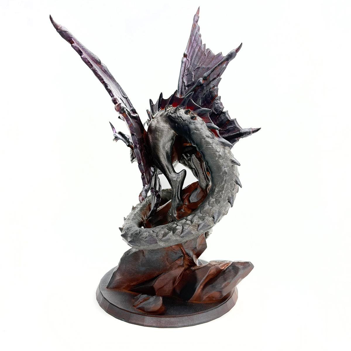 Kanatlı Ejderha Figürü 3D PLA Baskı, %100 El Boyaması